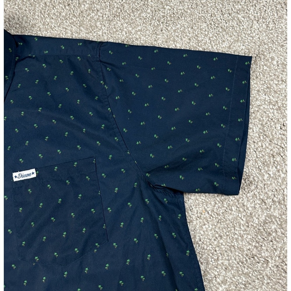 Dixxon Flannel Co Shirt Mens 2XL Blue Short Sleeve Palm Tree Lightweight Stretch - Picture 4 of 10